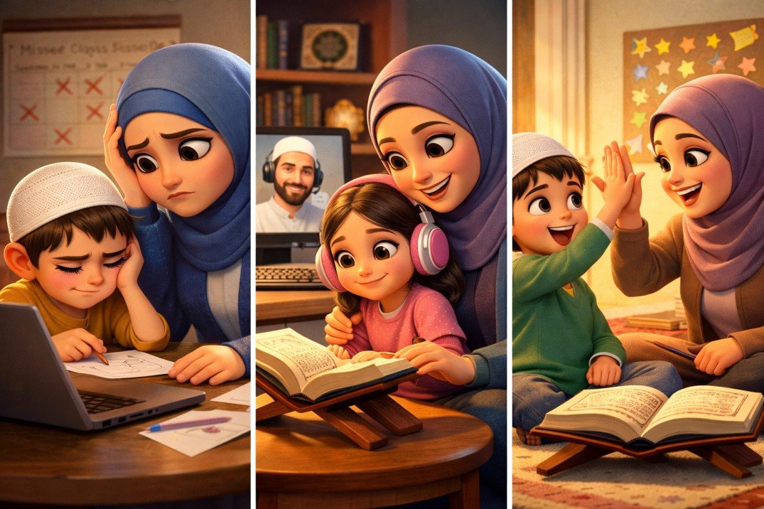 A child learning Quran online with a qualified teacher — what to look for in online Quran classes for kids